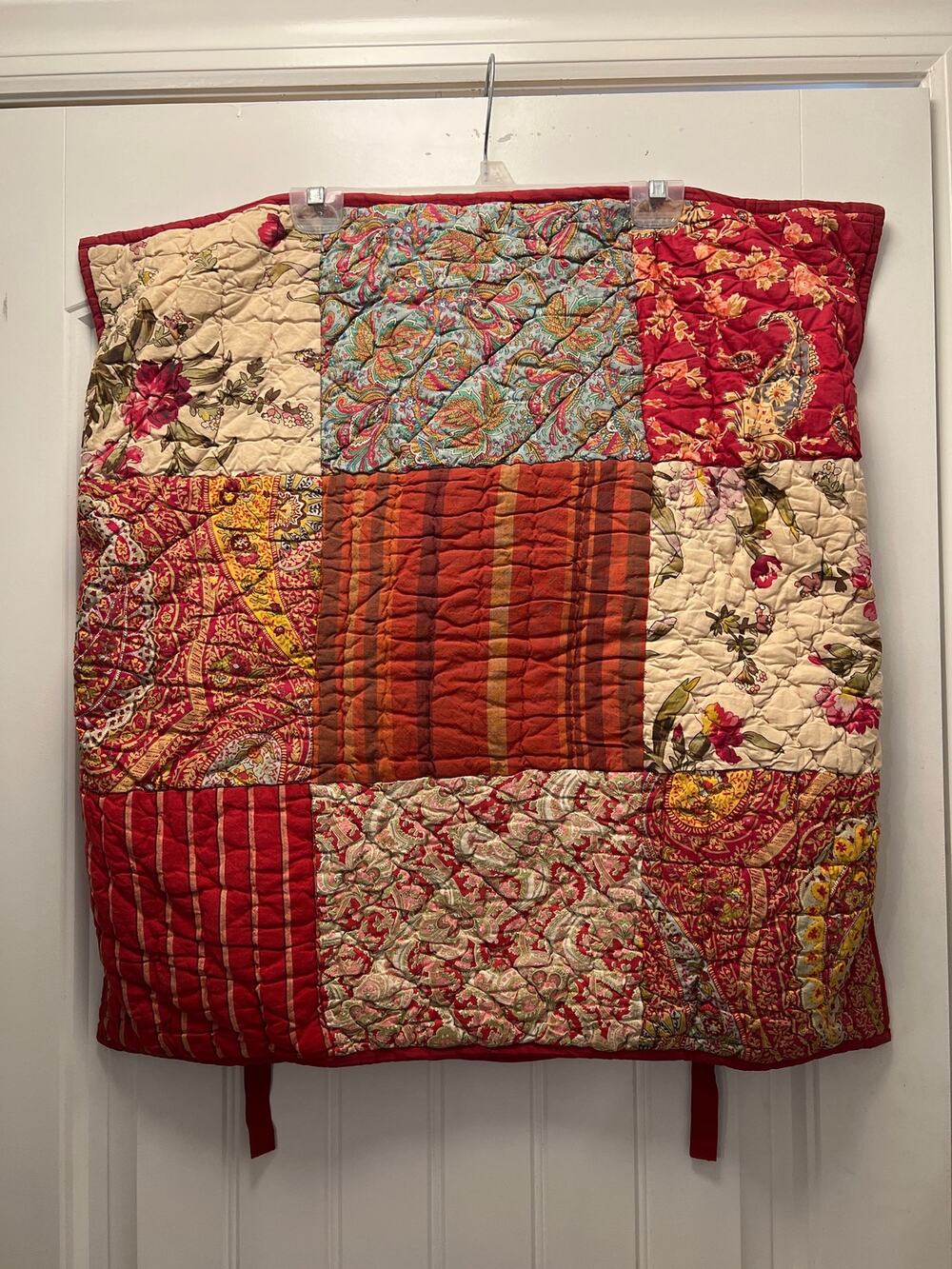 2 Pottery Barn Pillowcase Euro Shams Georgia Quilted Patchwork Paisley